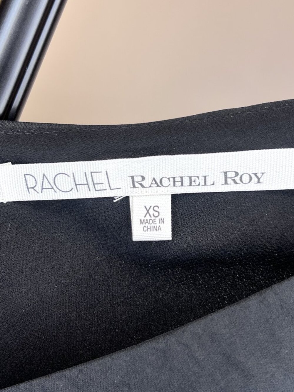 'RACHEL  Rachel Roy' Black V-Neck Cold Shoulder Top - Size XS - Picture 6 of 7